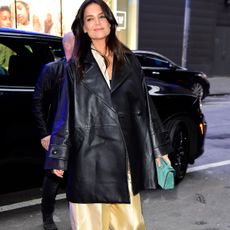 Actress Katie Holmes is seen outside "Good Morning America" on January 11, 2023 in New York City.