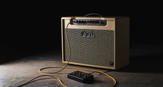 PRS DGT 15 Combo: The combination of blonde Tolex – nodding to the Fender brown-panel years – with a Marshall-style salt-and-pepper basket-weave speaker grille cloth evoke the classic designs of 60s US amps as much as the amp does tonally
