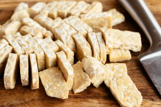 tempeh is made up of fermented soy