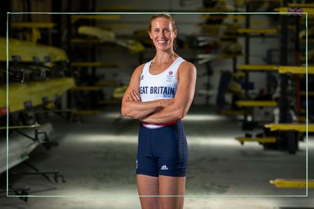 Helen Glover wearing her Team GB rowing kit