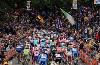 A sea of humanity awaited the peloton each time up the Cauberg.