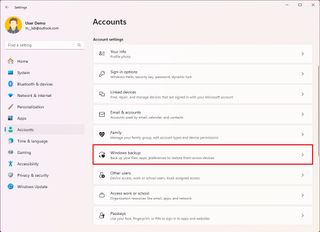 Accounts settings