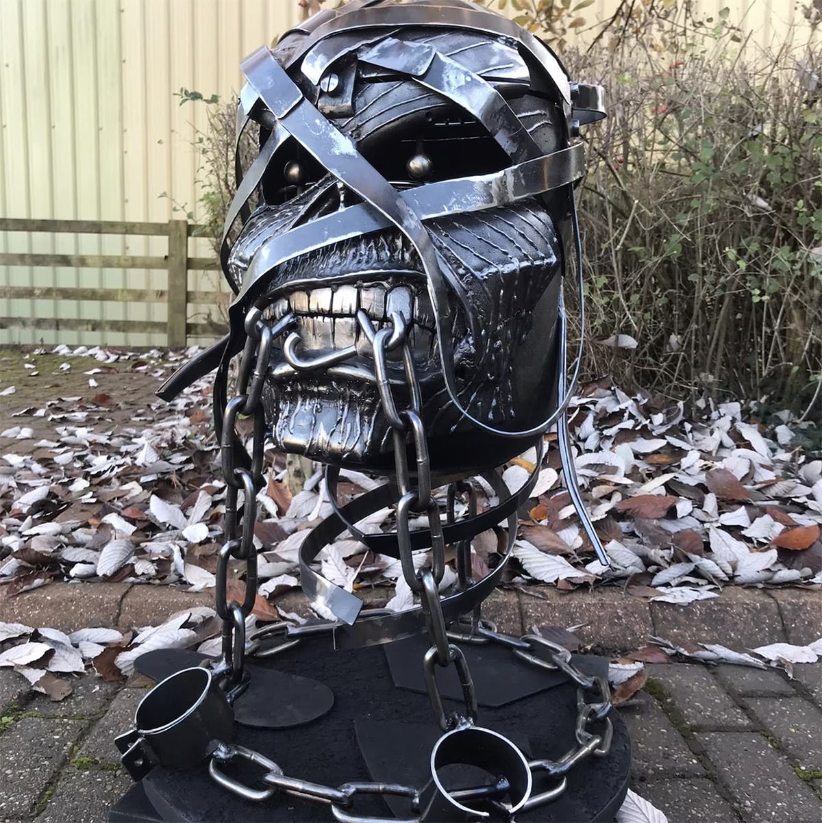 Iron Maiden Eddie fire pit and BBQ
