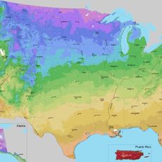 USDA hardiness zone map