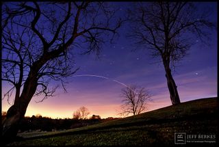 Photographer Jeff Berkes captured this amazing long-exposure view of a Minotaur 1 rocket launch as seen from Southeastern, Pa., of Nov. 19, 2013. The rocket launched from NASA's Wallops Flight Facility on Wallops Island, Va., carrying 29 satellites for the U.S. Air Force's ORS-3 mission and was visible to millions of observers along the U.S. East Coast.