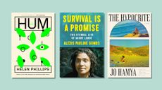 Book covers of The Hypocrite by Jo Hamya, Survival is a Promise: The Eternal Life of Audre Lorde by Alexis Pauline Gumbs and Hum by Helen Phillips