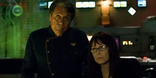 Edward James Olmos and Mary McDonnell on Battlestar Galactica