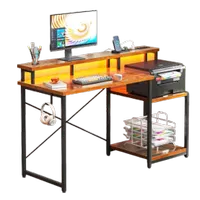 Casacomoda computer desk with monitor shelf, shelving, and power strip