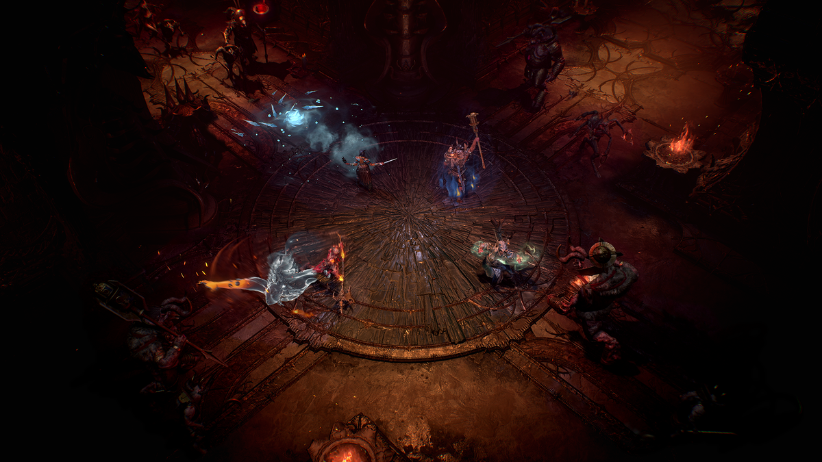 Diablo 4 Vessel of Hatred screenshots of the Dark Citadel raid co-op dungeon
