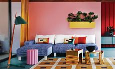 A living room with multiple colors