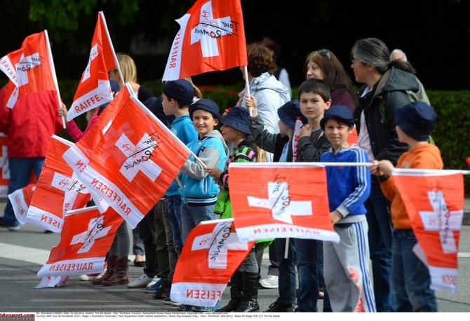 Some Swiss flags