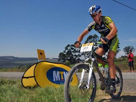 Philip Buys claims the KOM with ease.