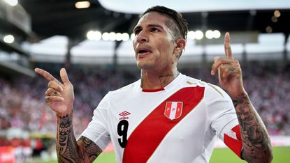 Paolo Guerrero Peru vs. Denmark World Cup group C