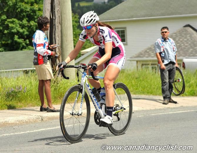 Catherine Dessureault (Stevens Racing p/b The Cyclery) initiated the main break of the day