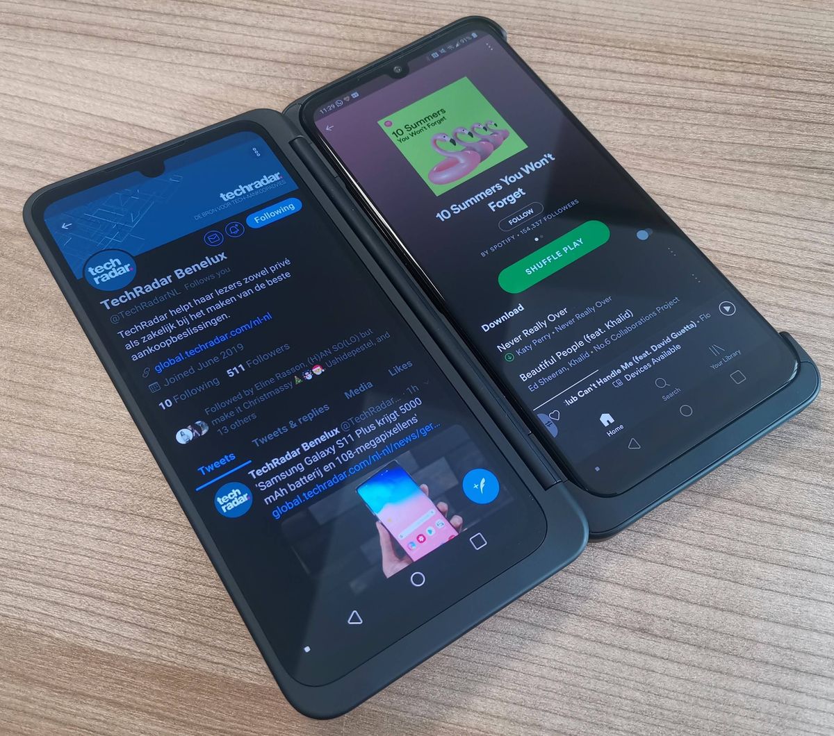 Twitter en Spotify naast elkaar!