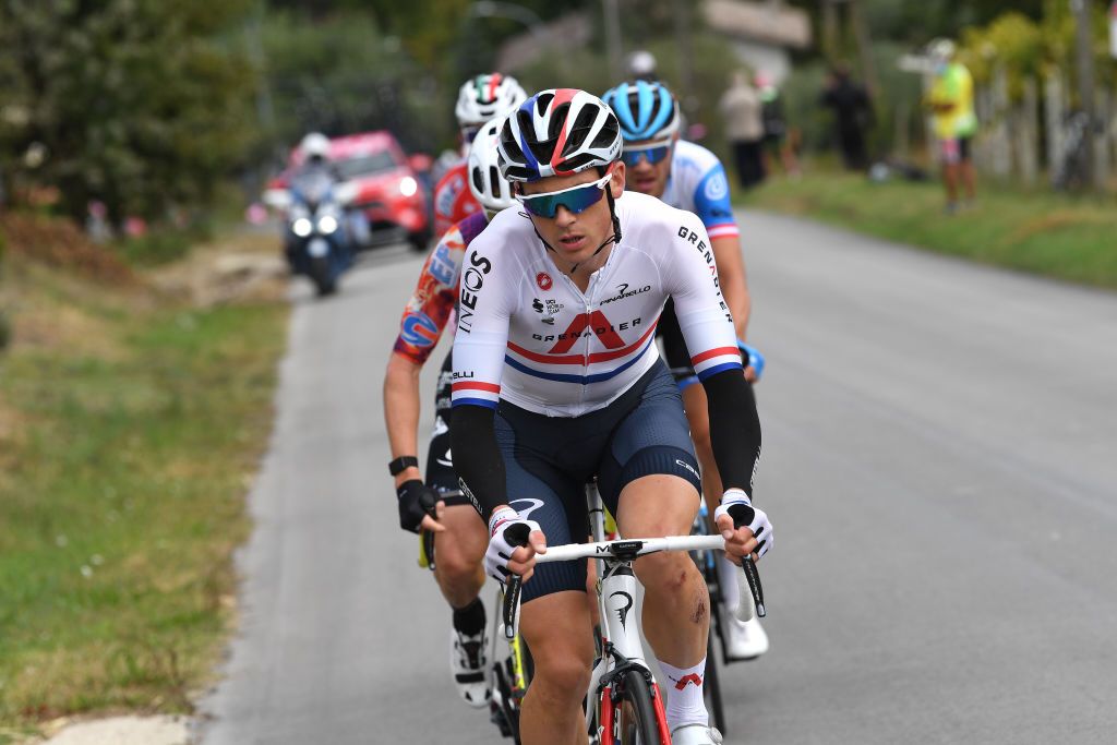 TORTORETO ITALY OCTOBER 13 Ben Swift of The United Kingdom and Team INEOS Grenadiers Breakaway during the 103rd Giro dItalia 2020 Stage 10 a 177km stage from Lanciano to Tortoreto girodiitalia Giro on October 13 2020 in Tortoreto Italy Photo by Tim de WaeleGetty Images