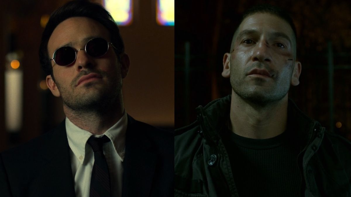 Charlie Cox and Jon Bernthal from Daredevil Season 2 side by side 