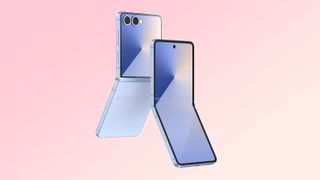 Renders of the Galaxy Z Flip 7 showing the interior and exterior display