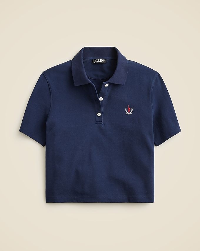 Piqué Cropped Polo Shirt