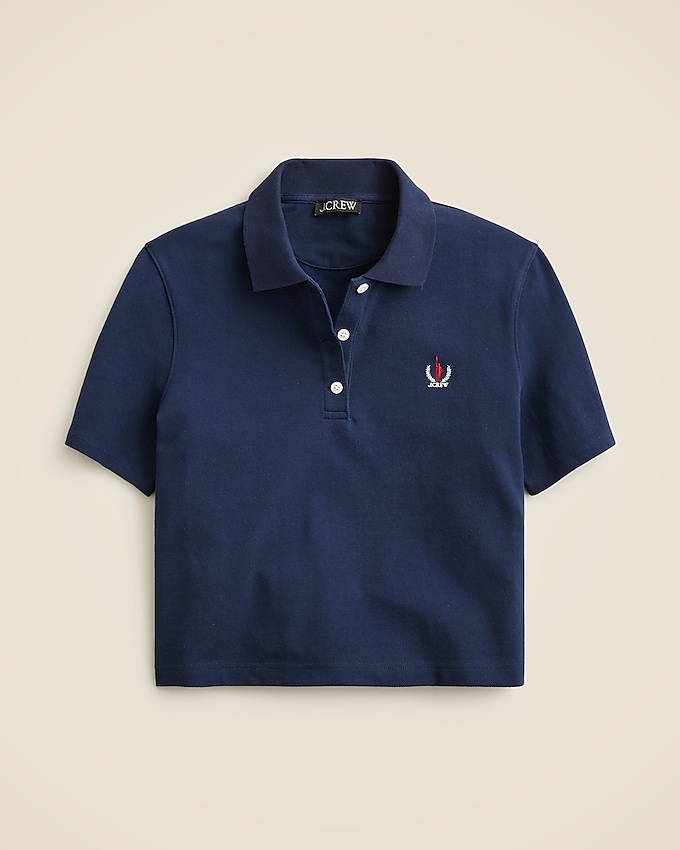 Piqué Cropped Polo Shirt