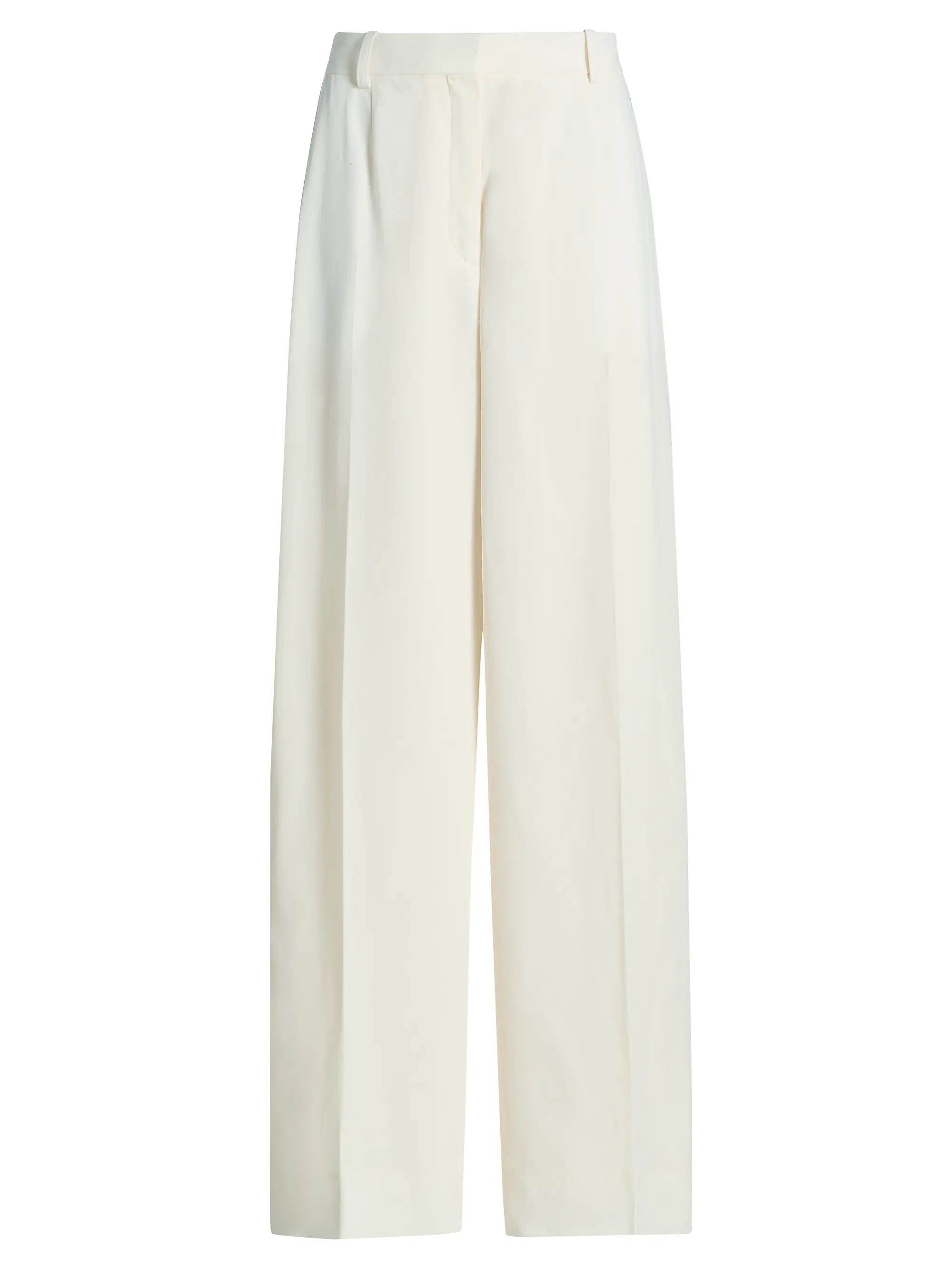 Fluid Wool-Blend Wide Trousers