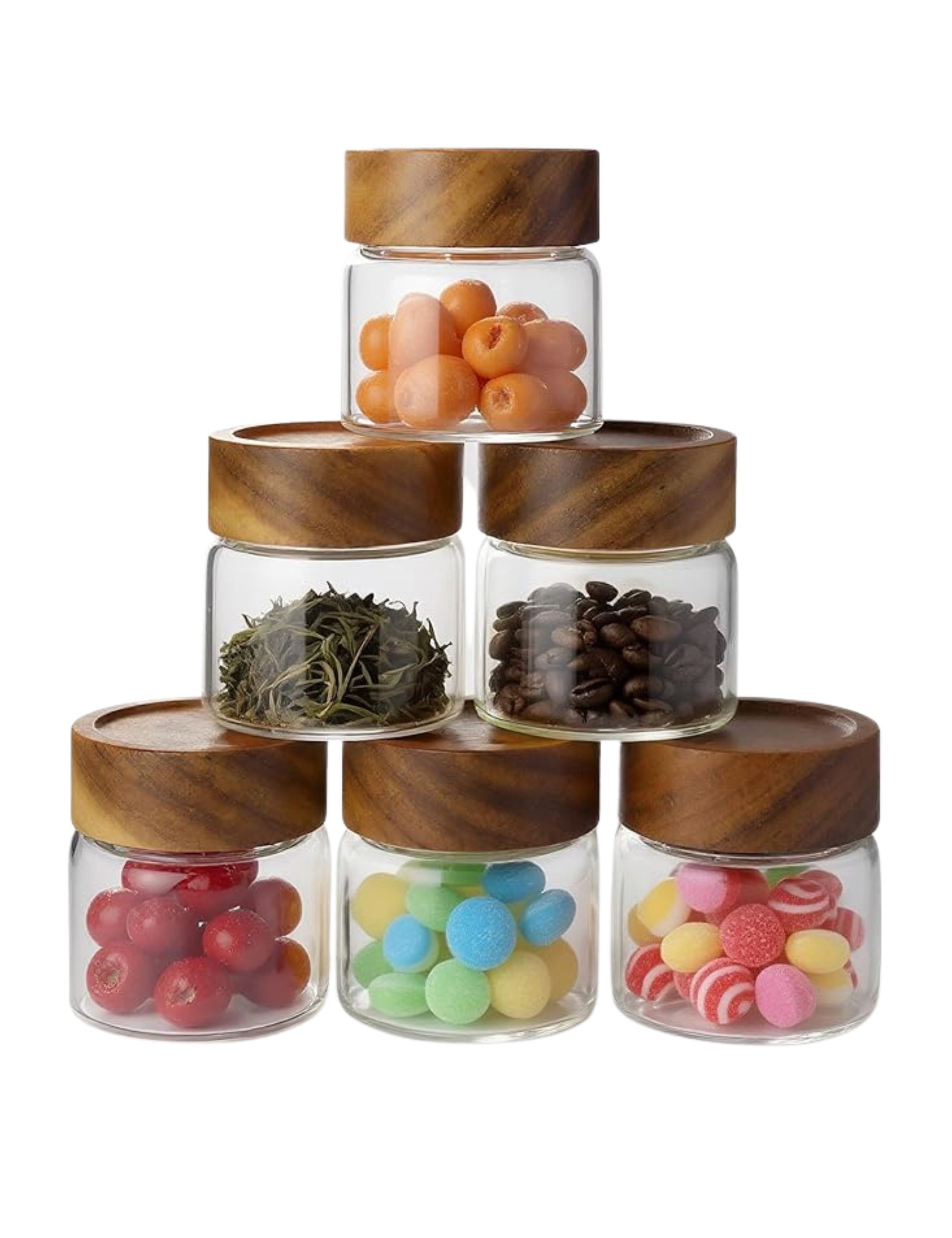Zoaiirte, Zoaiirte Stackable Airtight Glass Jars, Set of 6