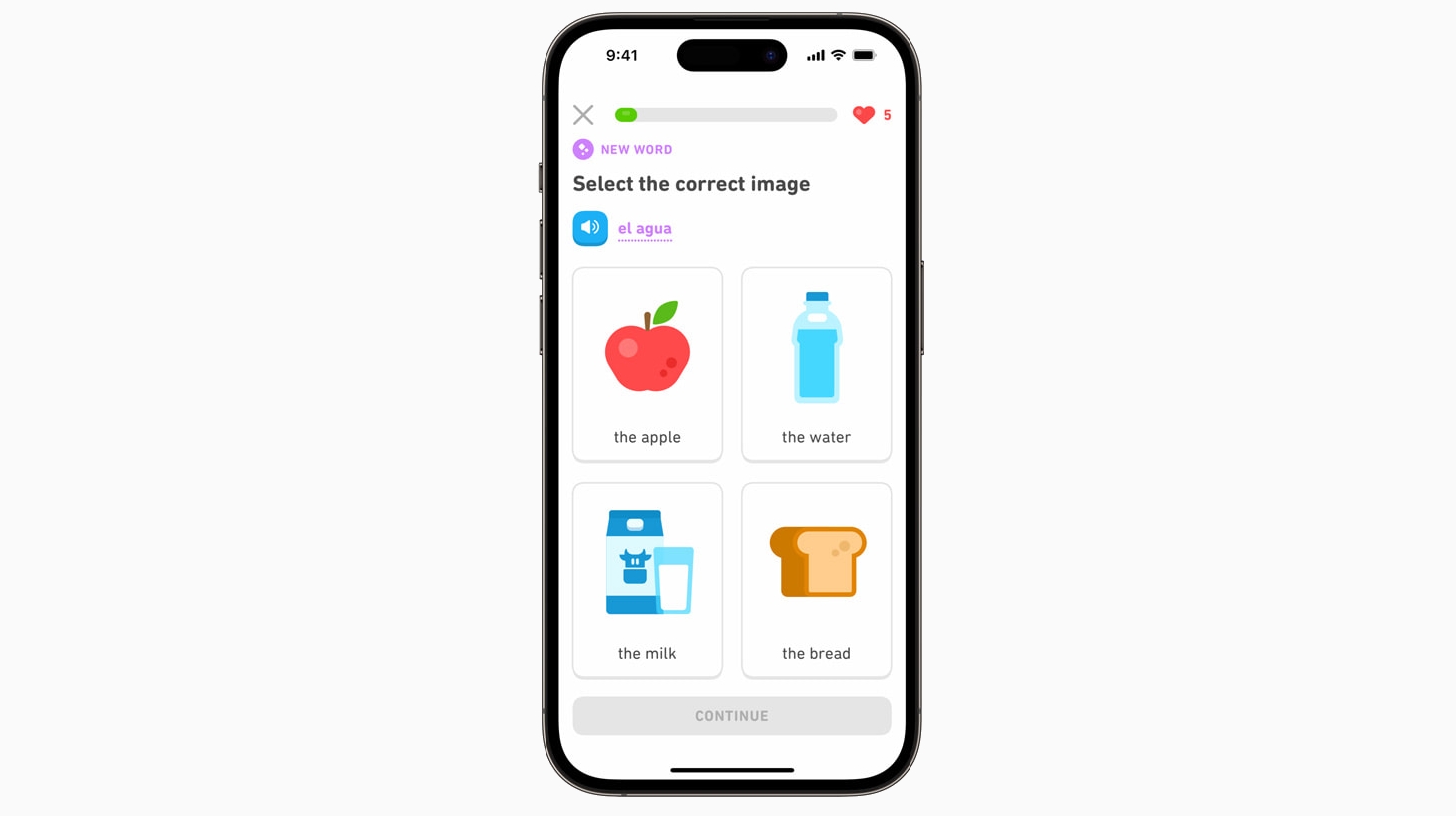 An image of Duolingo on an iPhone