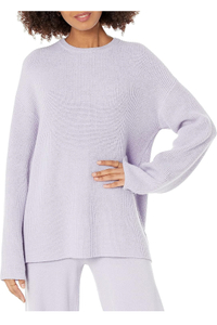 The Drop Women&#39;s Alice Crewneck Back-Slit Ribbed Pullover Sweater $45 $31 at Amazon