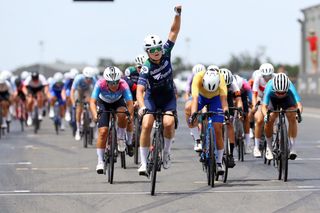 Odette Lynch (Butterfields ZipTrack) wins stage 3 of SA Kick It, the opening round of the ProVelo Super League, Australia's new domestic top tier racing series