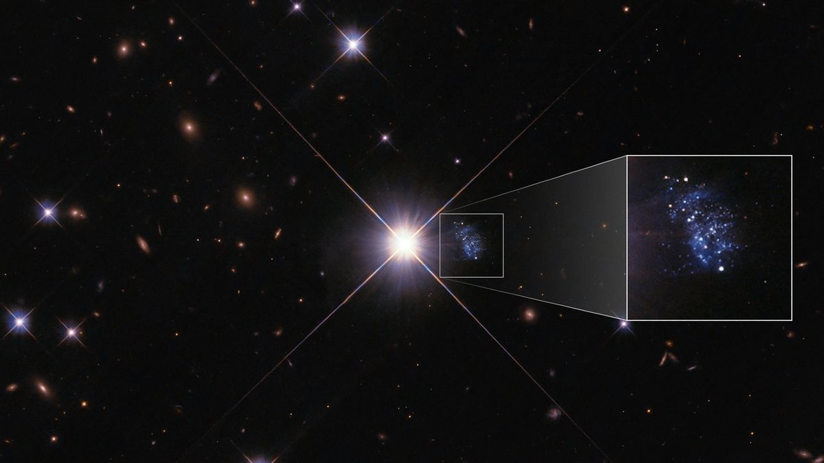 Peekaboo! Strange tiny galaxy provides a glimpse into the universe's early history