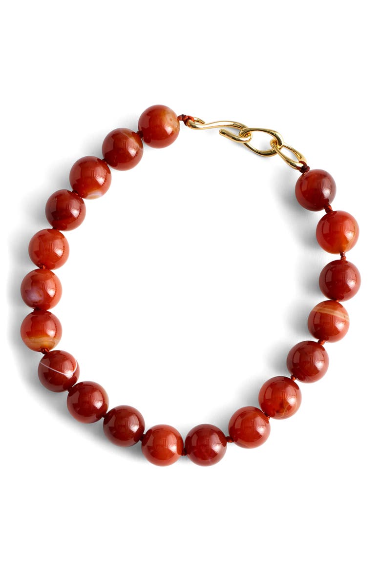 Semiprecious Stone Oversize Beaded Choker Necklace