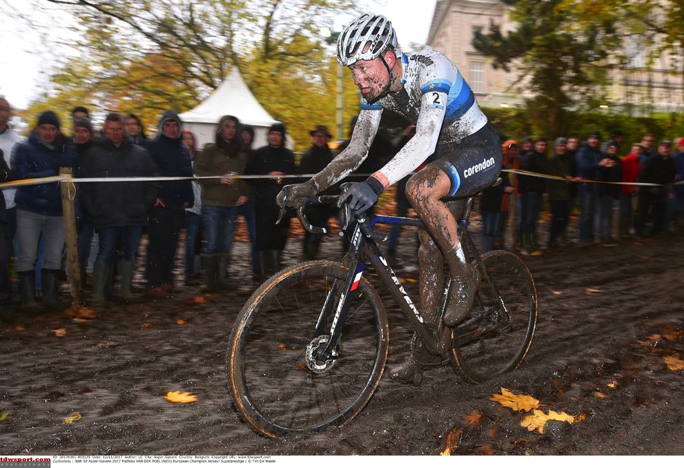 Mathieu van der Poel (Beobank-Correndon) in action at the Superprestige Gavere