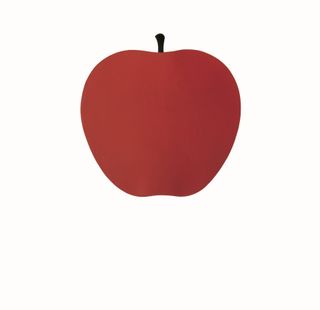 A silkscreen by Enzo Mari featuring a stylized apple, from his ‘La serie della natura’ series of artworks, now available from Italian company Danese