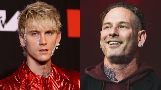 Machine Gun Kelly in 2021 and Corey Taylor in 2024