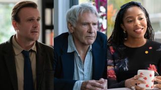 From left to right: Jason Segel, Harrison Ford and Jessica Williams on Shrinking.