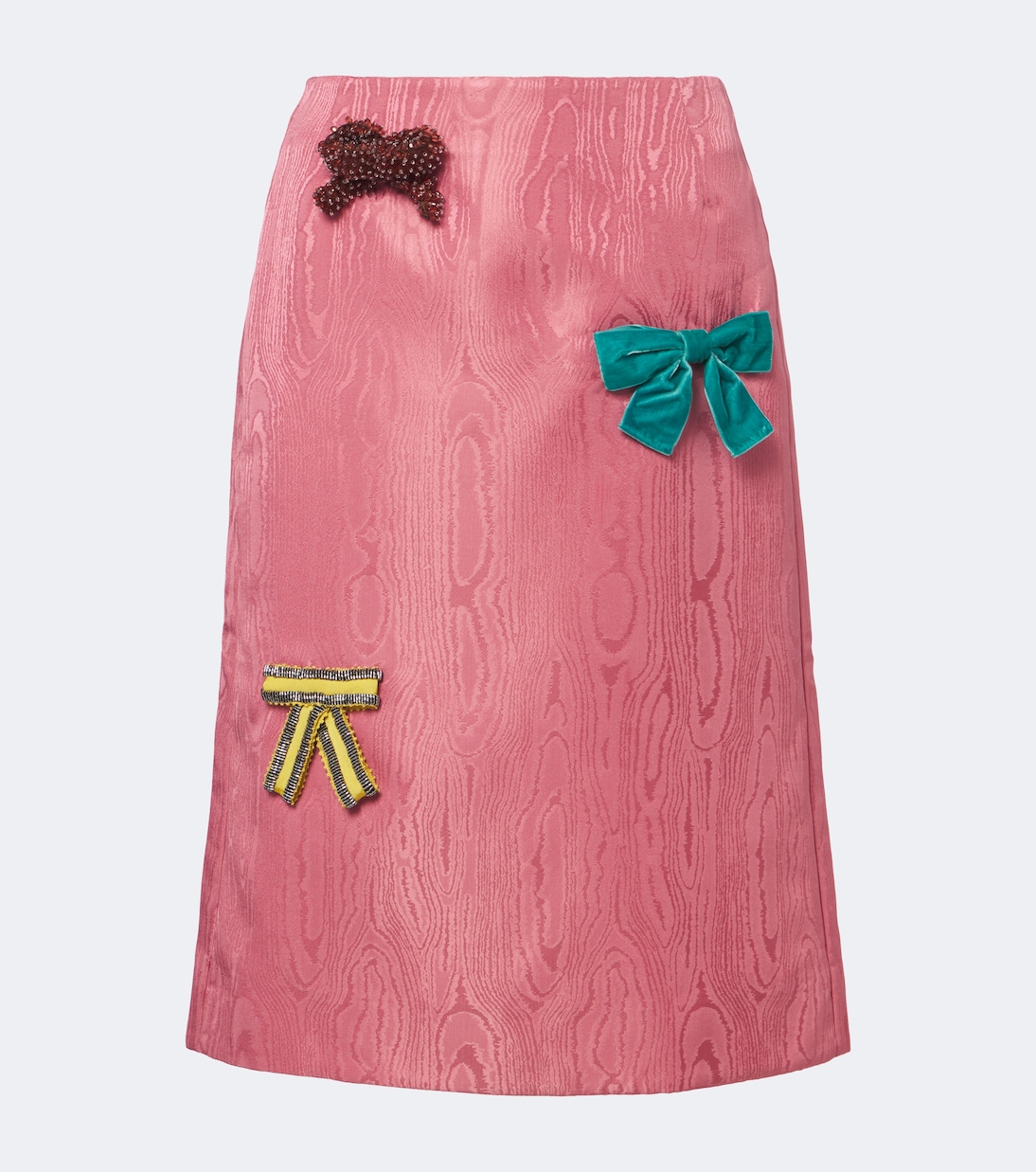 Valentina Embellished Moir&amp;eacute; Midi Skirt