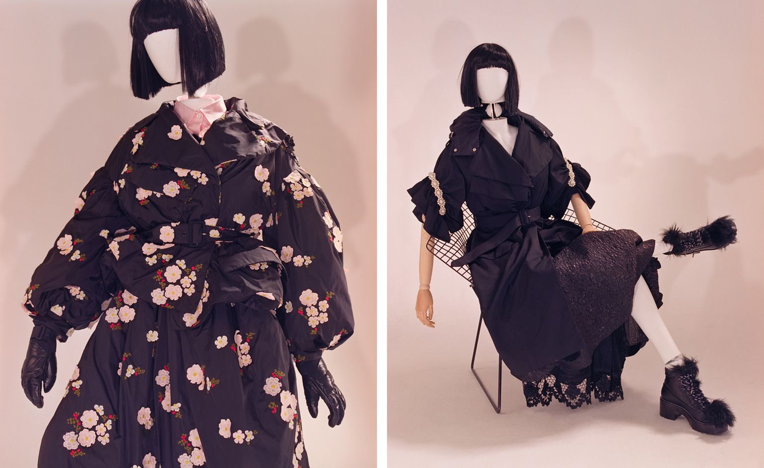 moncler simone rocha スカート　ビーズ　チュール　水色 moncler simone rocha スカート ビーズ チュール 水色