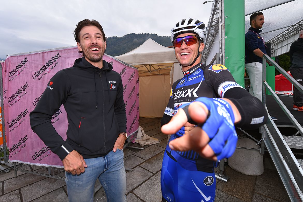 Fabian Cancellara and Zdenek Stybar at the start