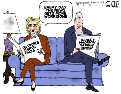 Political cartoon U.S. Clinton Ashley Madison