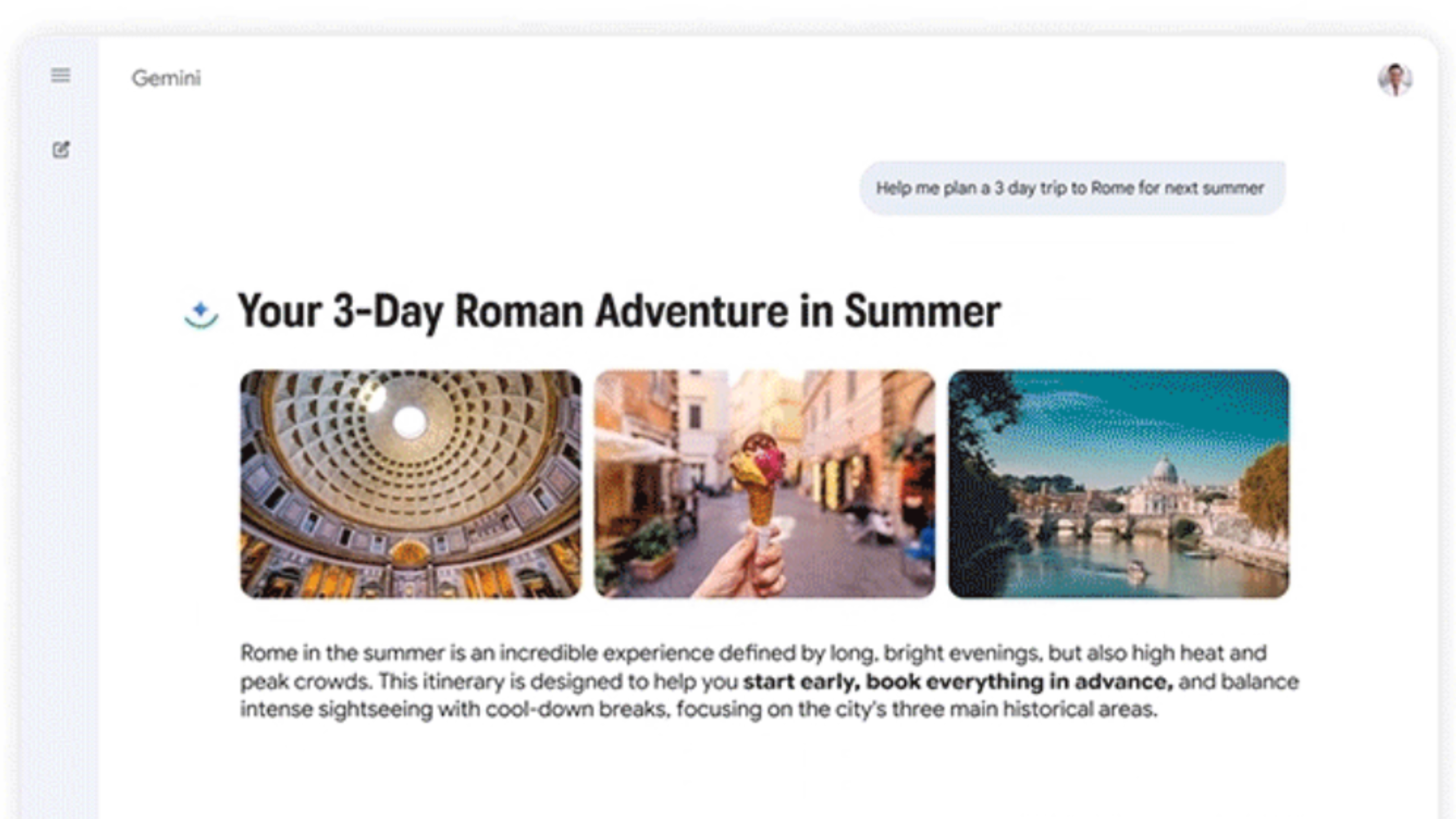 The dynamic view in the Gemini app.