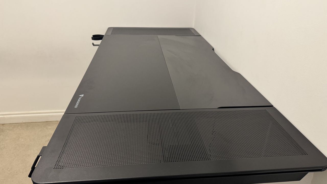 Thunder X3 Lab-X gaming desk in a living room