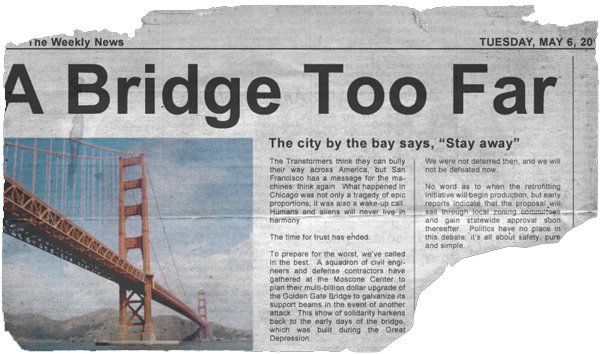 Transformers Newspaper Clipping