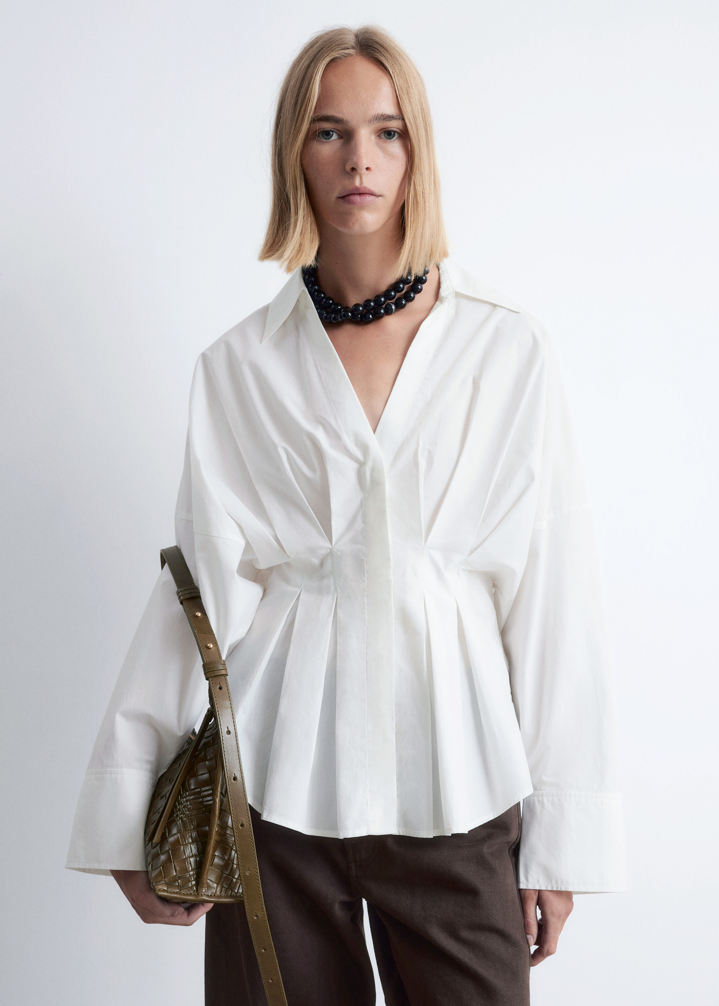 Fitted-Waist Cotton Shirt
