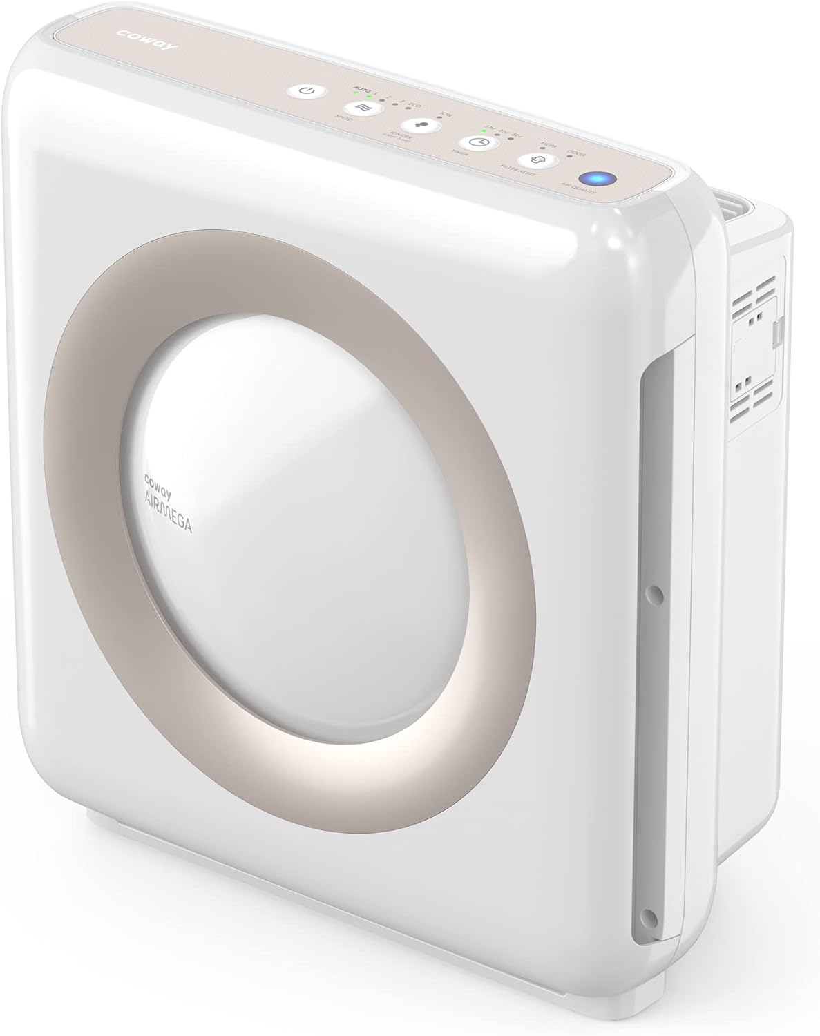 Coway Airmega Ap-1512hh(w) True Hepa Purifier With Air Quality Monitoring, Auto, Timer, Filter Indicator, and Eco Mode, 16.8 X 18.3 X 9.7, White