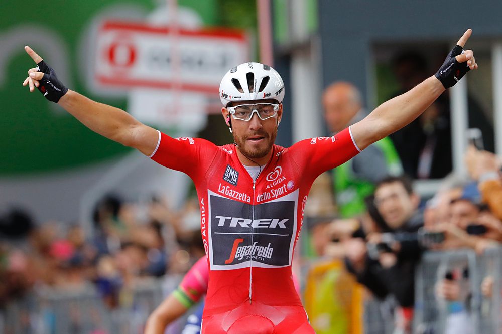 Giacomo Nizzolo (Trek-Segafredo) was disqualified for irregular sprinting