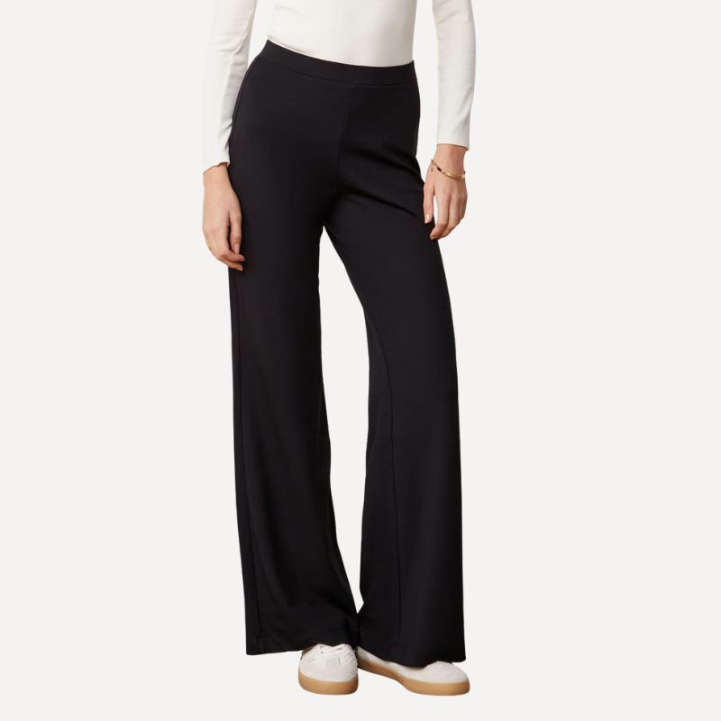 Image of black jersey trousers