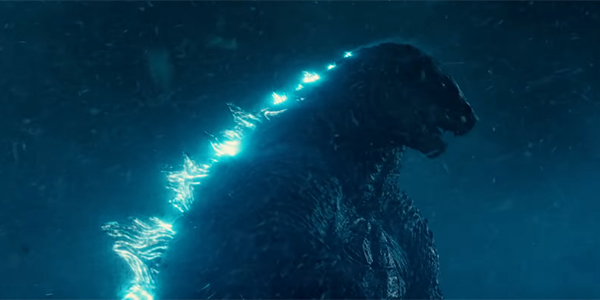 Godzilla charging up to use his atomic breath