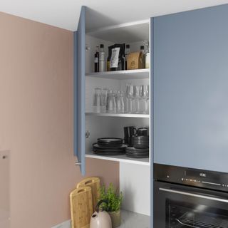 B&Q GoodHome Alisma matt blue kitchen