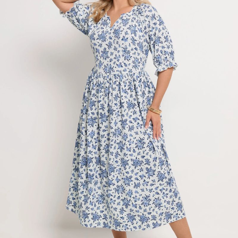 floral dress and polka dot dress