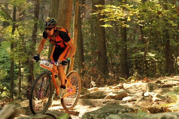Montanta Miller makes it look easy, navigating his singlespeed through a tricky rock garden. He goes on to finish sixth in singlespeed.